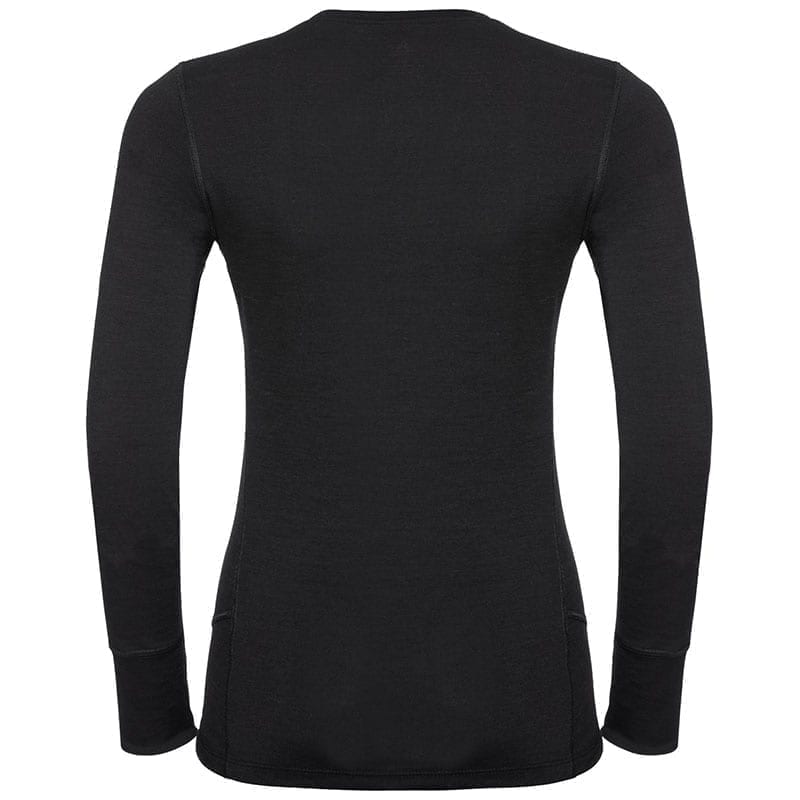 Odlo Natural 100% Merino Crew Neck Dames Zwart - Afbeelding 2